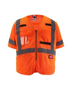 MLW48-73-5135 image(0) - Class 3 High Visibility Orange Mesh Safety Vest - S/M