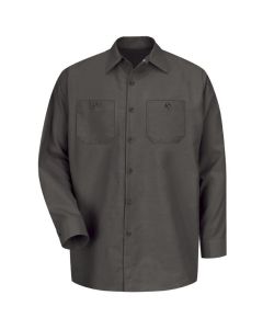 VFISP14CH-RG-4XL image(0) - Workwear Outfitters Men's Long Sleeve Indust. Work Shirt Charcoal, 4XL
