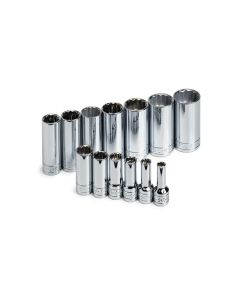 SOCKET SET 3/8IN. DRIVE 13PC SAE DEEP 12 POINT