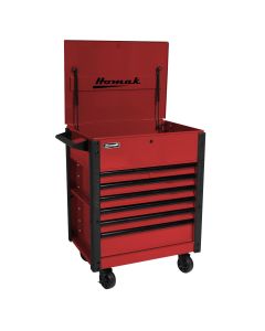 HOMRD06035247 image(0) - Homak Manufacturing 35 in. Pro Series 7-Drawer Service Cart, Red