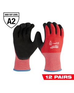 MLW48-73-7920B image(0) - Milwaukee Tool 12-Pack Cut Level 2 Winter Dipped Gloves - S
