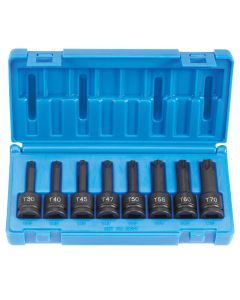 GRE1300T image(1) - Grey Pneumatic 1/2" Drive 8 Piece Internal Torx Impact Driver Set