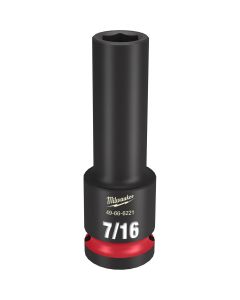 MLW49-66-6221 image(0) - Milwaukee Tool SHOCKWAVE Impact Duty  1/2"Drive 7/16" Deep 6 Point Socket