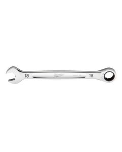 MLW45-96-9318 image(0) - Milwaukee Tool 18MM Metric Ratcheting Combination Wrench, 12-Point, Steel, Chrome