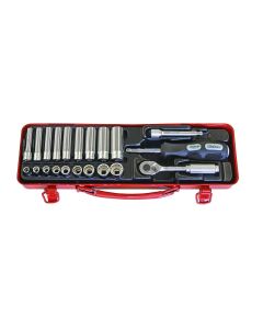 KKN2277A-12P image(0) - Ko-ken USA 2277A-12P 1/4 Sq. Dr. 21 Piece SAE 12-Point Socket Set  7/32-9/16