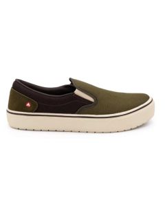 FSIAW7001-8EE image(0) - AIRWALK AIRWALK - VENICE - Men's Canvas Slip On - CT|EH|SF|SR - Military Olive / Chocolate Brown - Size: 8 - 2E - (Extra Wide)