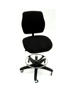 ShopSol Workbench Chair, Upholstered-Black, Simple Control