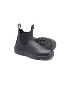 BLU179-065 image(0) - Steel Toe Slip-On Elastic Side Boots w/ Kick Guard, Black, AU size 6.5, US size 7.5