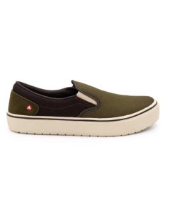 FSIAW7001-14EE image(0) - AIRWALK AIRWALK - VENICE - Men's Canvas Slip On - CT|EH|SF|SR - Military Olive / Chocolate Brown - Size: 14 - 2E - (Extra Wide)