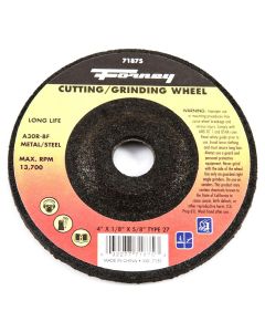 FOR71875 image(0) - Grinding Wheel, Metal, Type 27, 4 in x 1/8 in x 5/8 in