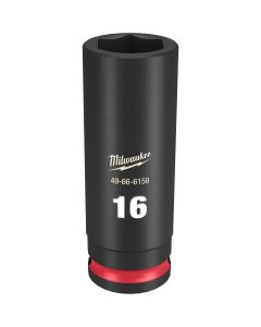 MLW49-66-6158 image(0) - Milwaukee Tool SHOCKWAVE Impact Duty  3/8"Drive 16MM Deep 6 Point Socket