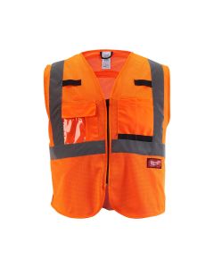 MLW48-73-5118 image(0) - Class 2 High Visibility Orange Mesh Safety Vest - 4XL/5XL
