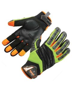 ERG17686 image(0) - Ergodyne 924 2XL Lime Hybrid Dorsal Impact-Reduce Gloves