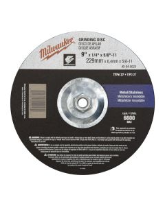 MLW49-94-9025 image(0) - Milwaukee Tool 9" x 1/4" x 5/8-11" Grinding Wheel (Type 27)