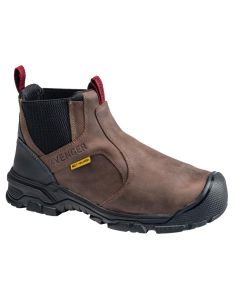 Avenger Work Boots Ripsaw Romeo Series - Men's Mid-Top Slip-On Boots - Aluminum Toe - IC|EH|SR|PR|MT - Brown/Black -Size: 8.5M