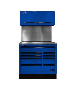 Homak Manufacturing 41 in. Centralized Tool Storage(CTS) Set includes Roller Cabinet,Canopy,Support Beams,Base Guard, Stainless Steel Top, Leg Levelers, and Solid Back Splash