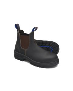 BLU140-110 image(0) - Steel Toe Elastic Side Slip-On Boots, Water Resistant, Stout Brown, AU size 11, US size 12