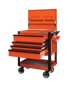 EXTEX3304TCORBK image(0) - Extreme Tools 33" 4DRWR DELUXECART W/BUMPERS ORANGE W/BLACK