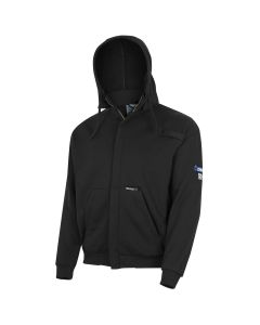 OBRZFC207-S image(0) - OBERON Hoodie - Hi-Vis 100% FR/Arc-Rated Heavyweight 12 oz Cotton Fleece - Zipper Closure - Detachable Hood - Black - Size: S