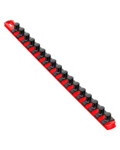 ERN8402 image(2) - Ernst Mfg. 18&rdquo; Socket Organizer and 17 Twist Lock Clips - Red - 1/2&rdquo;