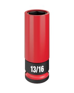 MLW49-66-7811 image(0) - Milwaukee Tool SHOCKWAVE Impact Duty 1/2 Drive 13/16" SAE Lug Nut Wheel Socket