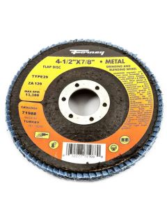 FOR71988-5 image(0) - Forney Industries Flap Disc, Type 29, 4-1/2 in x 7/8 in, ZA120 5 PK