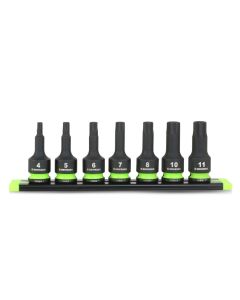 GETIHBM7S image(0) - Grip Edge Tools 7-PC 3/8'' Dr Short Metric Impact RPT Hex Driver Set