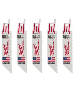 MLW48-00-5090 image(0) - Milwaukee Tool 4" 10 TPI   SAWZALL Blades (5 Pk)