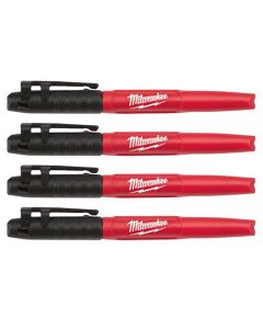 MLW48-22-3104 image(0) - Milwaukee Tool 4PK INKZALL&trade; Black Fine Point Marker