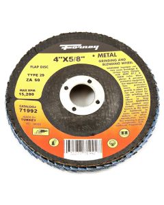FOR71992 image(0) - Forney Industries Flap Disc, Type 29, 4 in x 5/8 in, ZA60