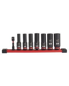 MLW49-66-7024 image(1) - Milwaukee Tool 8PC SHOCKWAVE Impact Duty  3/8" Drive SAE Deep 6 Point Socket Set