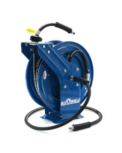 BLBPWR38100-CP image(0) - BluShield 3/8" Pressure Washer Hose Reel with 4100PSI Aramid Braided Hose, Quick Connect Coupler, 6' Lead-in Hose, Dual Arm Heavy Duty - 100 Feet