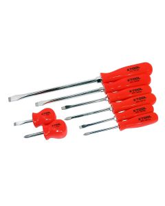 KTI19700 image(1) - K Tool International 8-Piece Screwdriver Set with Orage Square Handles