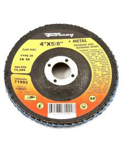 Forney Industries Flap Disc, Type 29, 4 in x 5/8 in, ZA60 5 PK