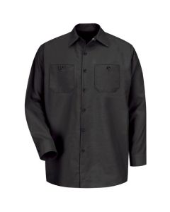 Workwear Outfitters Men's Long Sleeve Indust. Work Shirt Black, 4XL