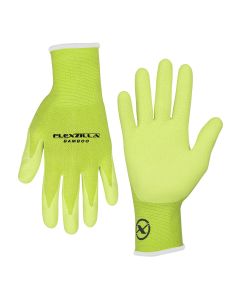 LEGGC290M image(0) - Flexzilla&reg; Bamboo Crinkle Latex Dip Gloves, ZillaGreen&trade;, For Women, M