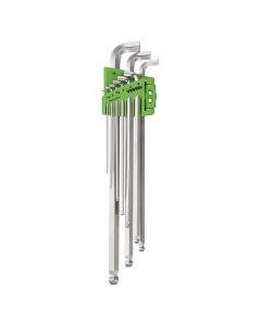 VES8209BPLU image(1) - Vessel Tools Ball Point Hex L-Key Wrench Stubby (Long Type) 9PC. Set No.8209BP-LU