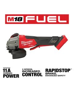 MLW2888-20 image(1) - Milwaukee Tool M18 FUEL 4-1/2" / 5" Variable Speed Braking Grinder, Paddle Switch No-Lock