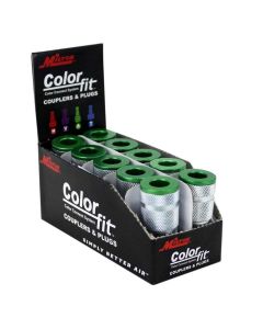 MIL776AC image(0) - Milton Industries ColorFit Couplrs,A-style Green,1/4" MNPT