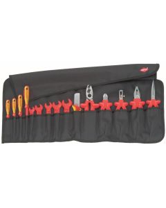 KNP989913 image(0) - KNIPEX 15-Piece Tool Roll Bag with Insulated Tools for Wo