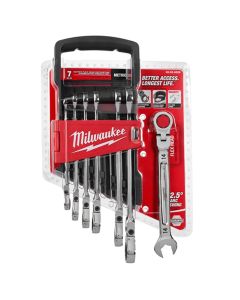 MLW48-22-9429 image(0) - Milwaukee Tool 7pc SAE Flex Head Combination Wrenches