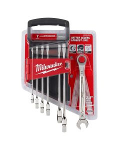 MLW48-22-9506 image(0) - Milwaukee Tool 7pc Ratcheting Combination Wrench Set - Metric