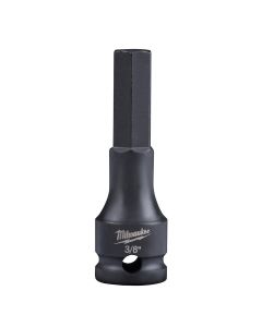 MLW49-66-5152 image(1) - Milwaukee Tool 3/8" SHOCKWAVE Lineman's Impact 3/8" Drive Hex Bit Socket