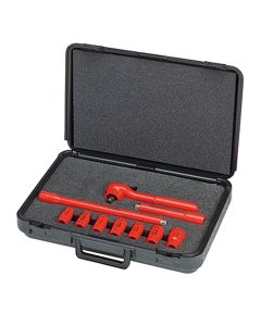 KNIPEX 10PC-1,000V INSLTD SOCKET SET 3/8IN DR METRIC