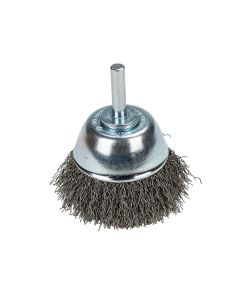 Forney Industries Command PRO Cup Brush, Crimped, 2-1/2 in x .014 in x 1/4 in Shank