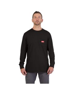 MLW606B-3X image(1) - Milwaukee Tool GRIDIRON Pocket T-Shirt - Long Sleeve Black 3X