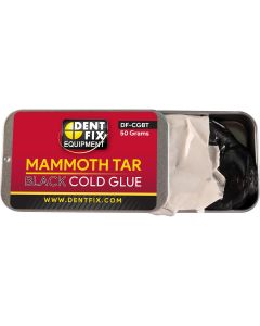 DENDF-CGBT image(0) - Mammoth Tar Black Cold Glue DF-CGBT is great for quickly and safely moving large areas of metal. Mammoth Tar Black Cold Glue adhesive is applied in normal room temperatures and is the one of the replacement cold glues included in the