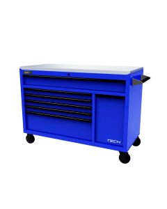 Homak Manufacturing Homak 54" TECH Workstation w/Power Tool Drawer and Stainless Steel Top, Blue