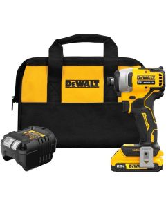 DWTDCF809D1 image(0) - DeWalt  20V MAX* ATOMIC Cordless Brushless 1/4 in Impact Driver Kit (1) Lithium Ion Battery with Charger