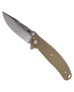 CRK2471 image(0) - CRKT (Columbia River Knife) Butte Folding Pocket Knife: Everyday Carry, Plain Edge D2 Blade, Deadbolt Lock, IKBS Ball Bearings w/Deep Carry Pocket Clip, OD green